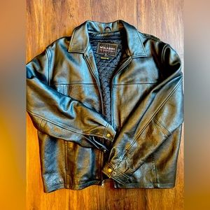 Wilson’s vintage black leather jacket with removable gilet insert men’s size XL